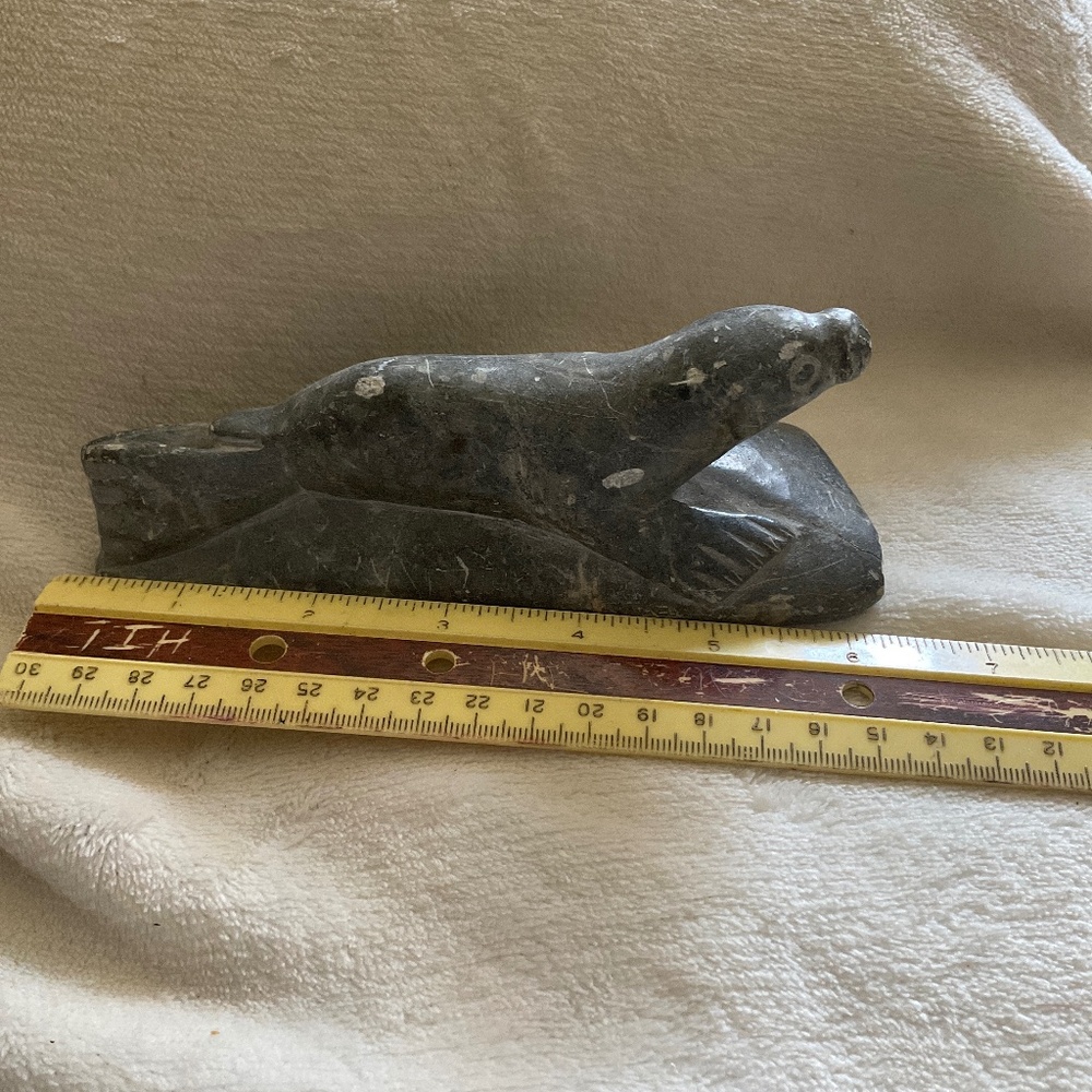 Vintage Inuit Soapstone Seal Canada